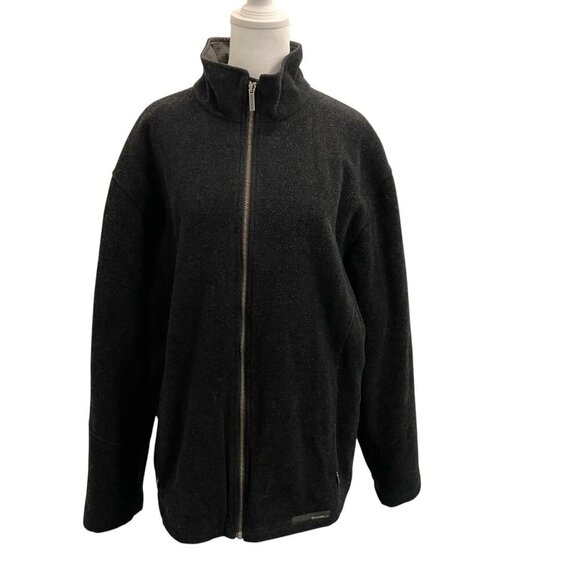 Smartwool Merino Wool Blend Mock-Neck Knit Full Zip Coat Jacket Gray size Medium - Picture 1 of 9